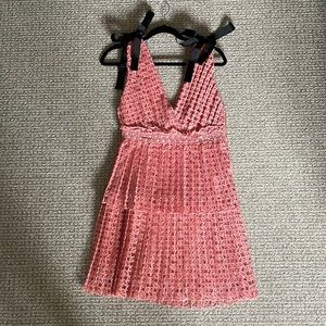 Self-Portrait Sleeveless Organza Cutwork Mini Dress